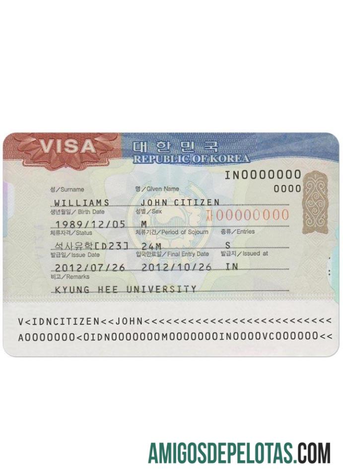 Visto de viagem para a Coreia baixar para verificação